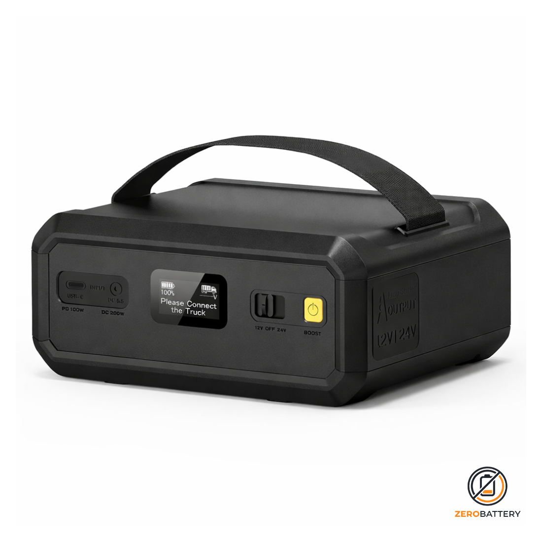 ZeroBattery Super Capacitor Jump Starter – 12V & 24V Instant Engine Starter | 2000A Peak Power | Battery-Free & Ultra Safe